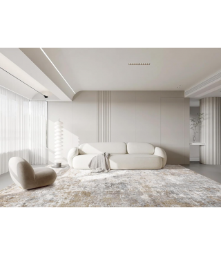 Boho Area Rug Living Room Rugs - Washable Neutral Modern Abstract Soft