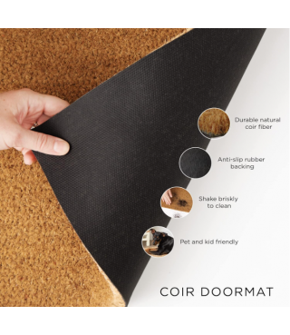 Colorful Design Natural Coir Doormat, 18x30, Watermelon