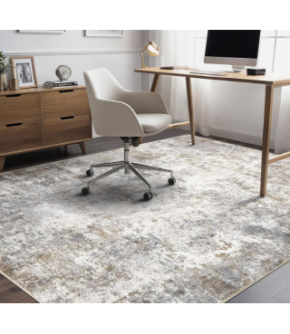 Boho Area Rug Living Room Rugs - Washable Neutral Modern Abstract Soft