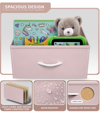 Nightstand with 2 Drawers - Kids Bedside Furniture End Table Night Stand - Steel Frame