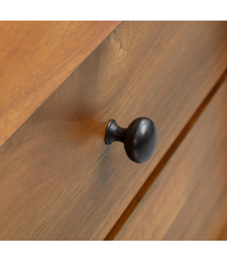 Mid-Century Modern Nightstand – Solid Wood Bedside Table with 2 Drawers