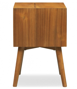 Mid-Century Modern Nightstand – Solid Wood Bedside Table with 2 Drawers
