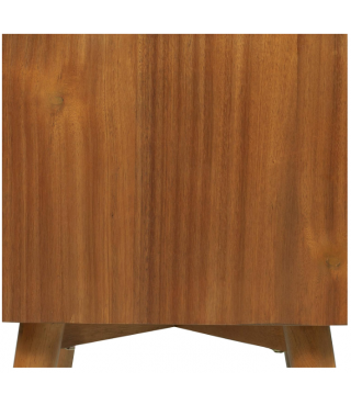 Mid-Century Modern Nightstand – Solid Wood Bedside Table with 2 Drawers