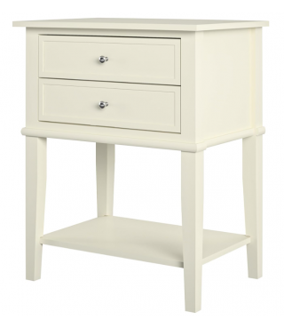Home Franklin Accent Table with 2 Drawers, Soft White
