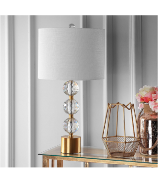 25.25" Crystal LED Table Lamp Glam Transitional Bedside Desk