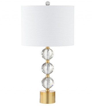 25.25" Crystal LED Table Lamp Glam Transitional Bedside Desk