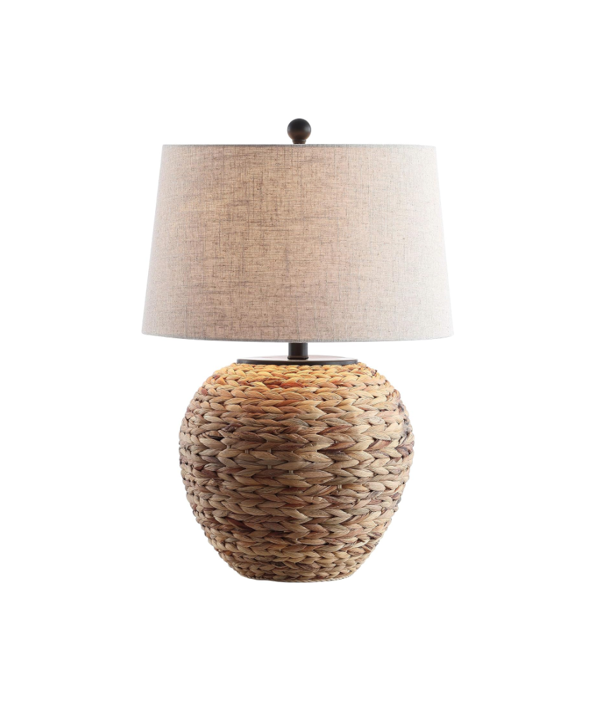 24.5" Banana Leaf Basket LED Table Lamp Coastal Cottage Industrial