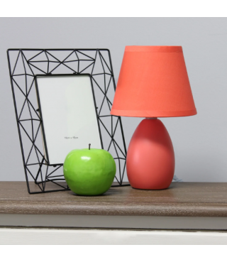 Multi-Color Egg Oval Mini Ceramic Table Lamp with Matching Shade 9.45"