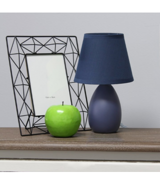 Multi-Color Egg Oval Mini Ceramic Table Lamp with Matching Shade 9.45"