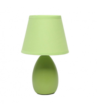Multi-Color Egg Oval Mini Ceramic Table Lamp with Matching Shade 9.45"