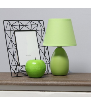 Multi-Color Egg Oval Mini Ceramic Table Lamp with Matching Shade 9.45"