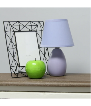 Multi-Color Egg Oval Mini Ceramic Table Lamp with Matching Shade 9.45"