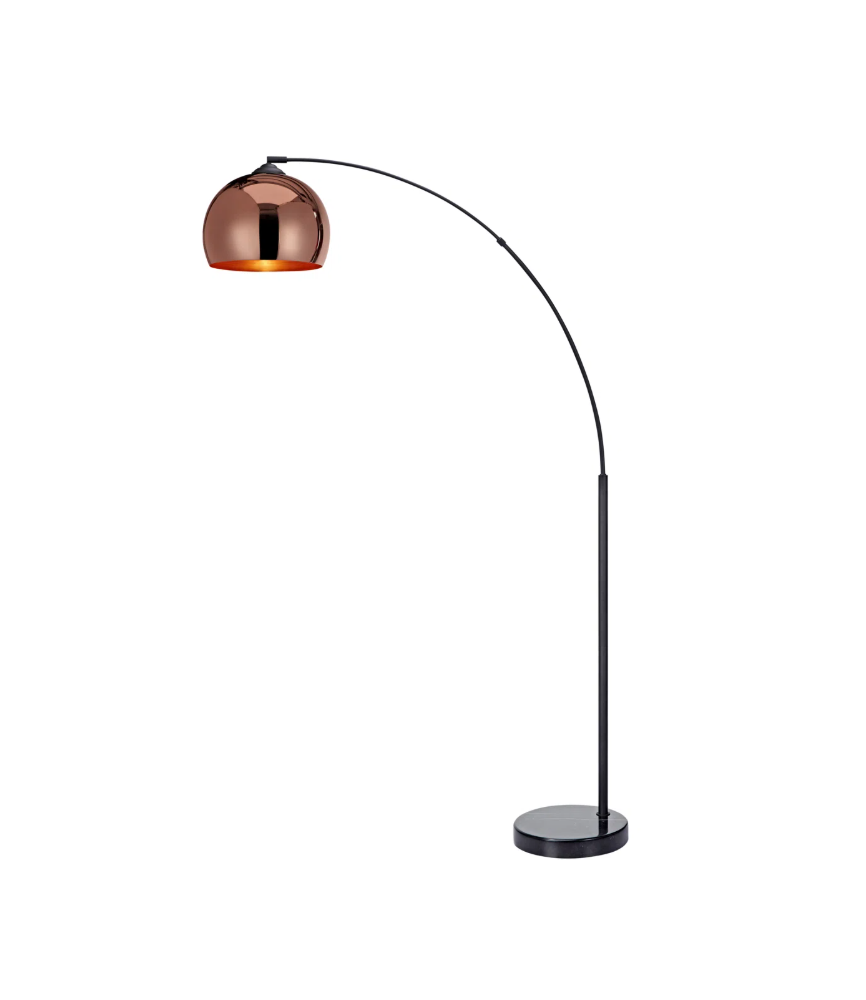 Oval Arc Floor Lamp with Solid Marble Base 66.93"