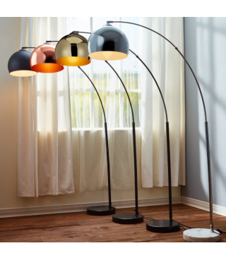 Oval Arc Floor Lamp with Solid Marble Base 66.93"