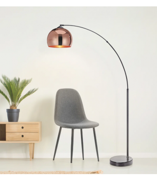 Oval Arc Floor Lamp with Solid Marble Base 66.93"