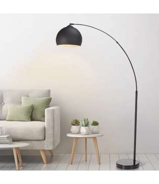 Oval Arc Floor Lamp with Solid Marble Base 66.93"