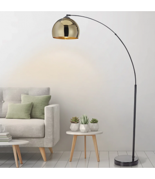 Oval Arc Floor Lamp with Solid Marble Base 66.93"