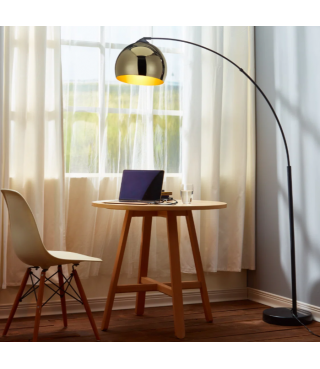 Oval Arc Floor Lamp with Solid Marble Base 66.93"