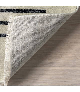 Beige Block Striped Rug