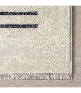 Beige Block Striped Rug