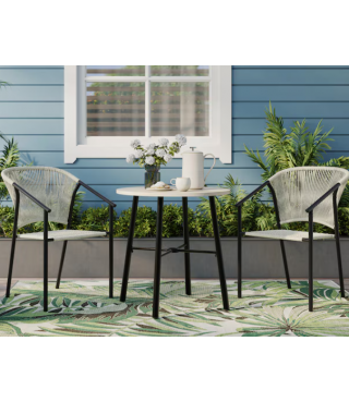 Bay Stackable Chair with Woven Seat 30''