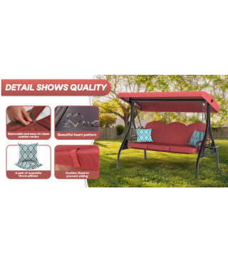 Outdoor Porch Patio Swing With Canopy