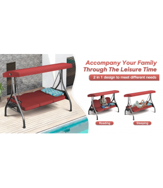 Outdoor Porch Patio Swing With Canopy