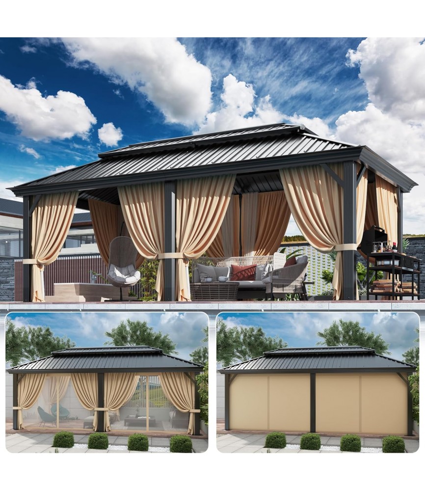 Gazebo with Metal Roof & Drainage System