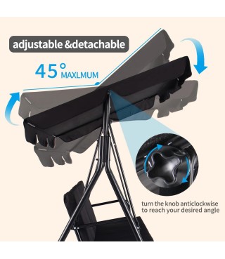 Outdoor Porch Swing with Adjustable