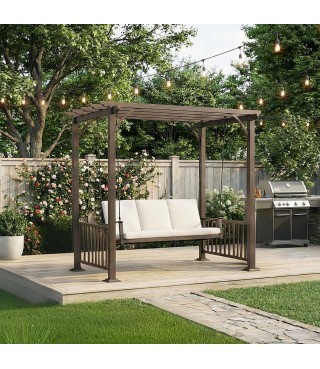 Porch Swing Outdoor Metal Pergola Swing