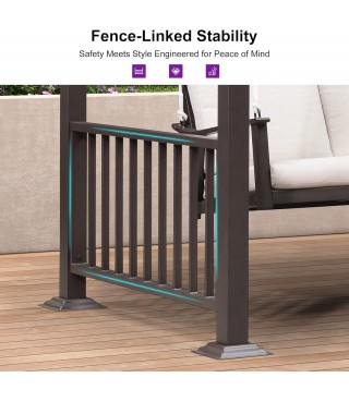 Porch Swing Outdoor Metal Pergola Swing