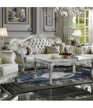 Faux Leather Sofa with 4...