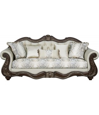 Luxury Victorian Couch - Floral Couch with Crystal Tufted & Floral Pattern & Elegant Legs