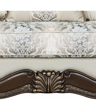 Luxury Victorian Couch - Floral Couch with Crystal Tufted & Floral Pattern & Elegant Legs