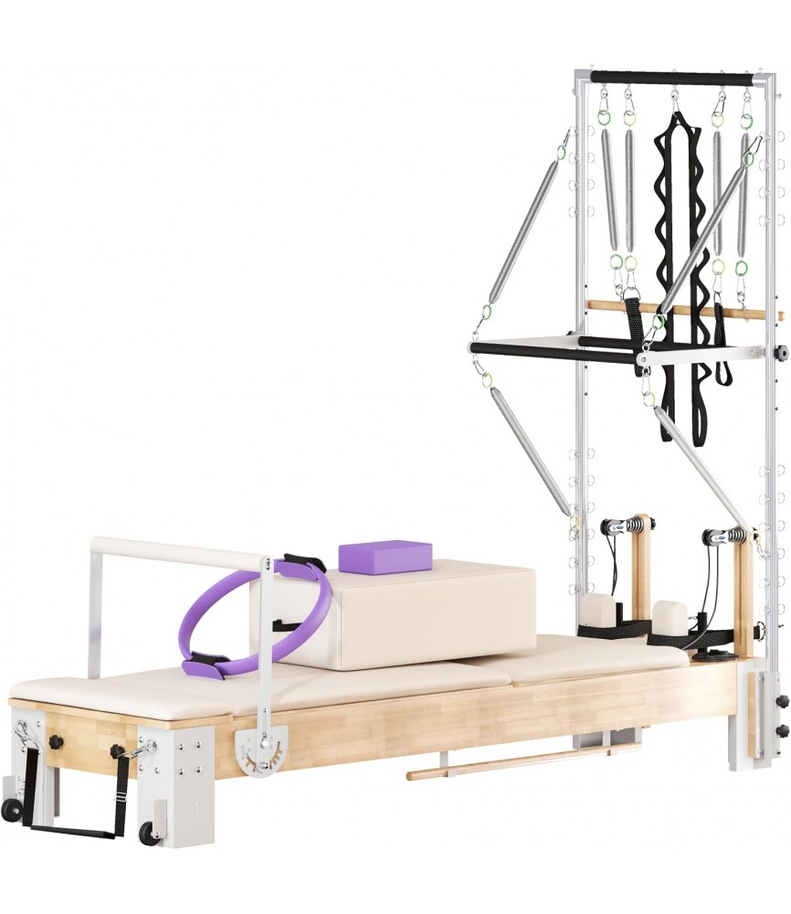 Professional Oak Wood Pilates Reformer Machine for Home