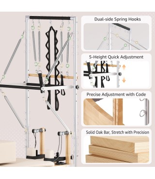 Professional Oak Wood Pilates Reformer Machine for Home