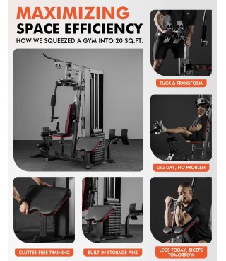 Workout Station with 150LBS Weight Stack