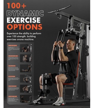 Workout Station with 150LBS Weight Stack