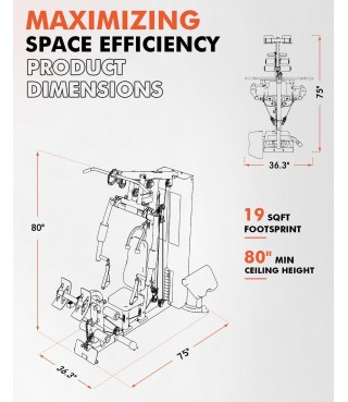Workout Station with 150LBS Weight Stack