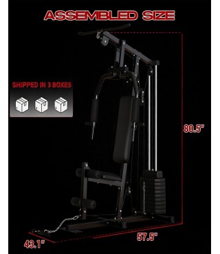Home Gym Machine with 100LB Weight Stack