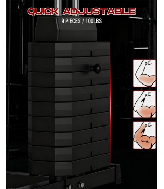 Home Gym Machine with 100LB Weight Stack
