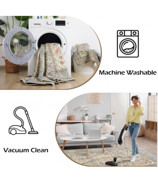 Bohemia Area Rugs Non Slip, Indoor Low Pile Carpet