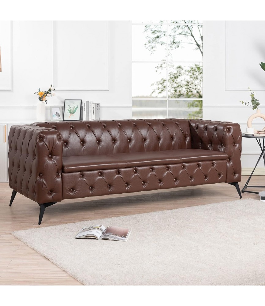 84Inch Modern Velvet 3 Seat Sofa