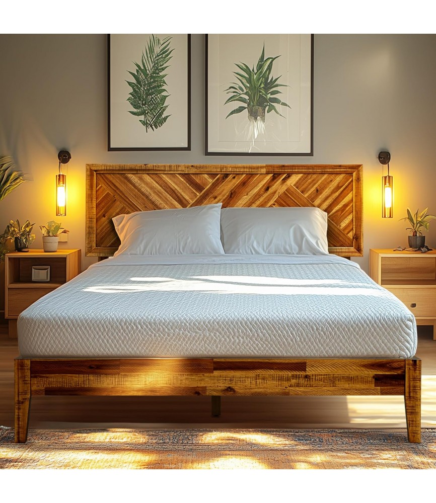 Acacia Sierra Queen Size Bed Frame with Adjustable Headboard