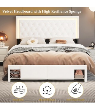 Queen Bed Frame with...