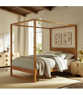 Queen Size 4-Post Wood...