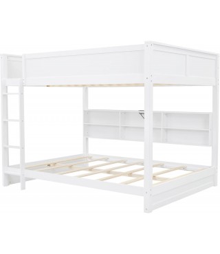 Ball & Cast Queen Over Queen Bunk Bed with 6 Storage Cabinets