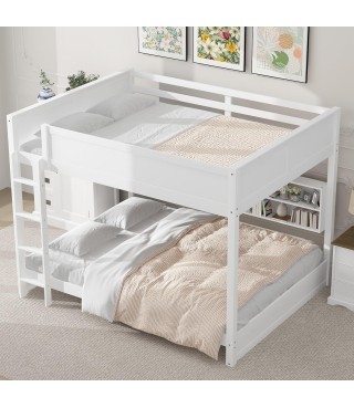 Ball & Cast Queen Over Queen Bunk Bed with 6 Storage Cabinets