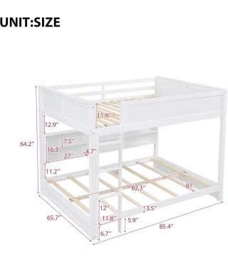 Ball & Cast Queen Over Queen Bunk Bed with 6 Storage Cabinets
