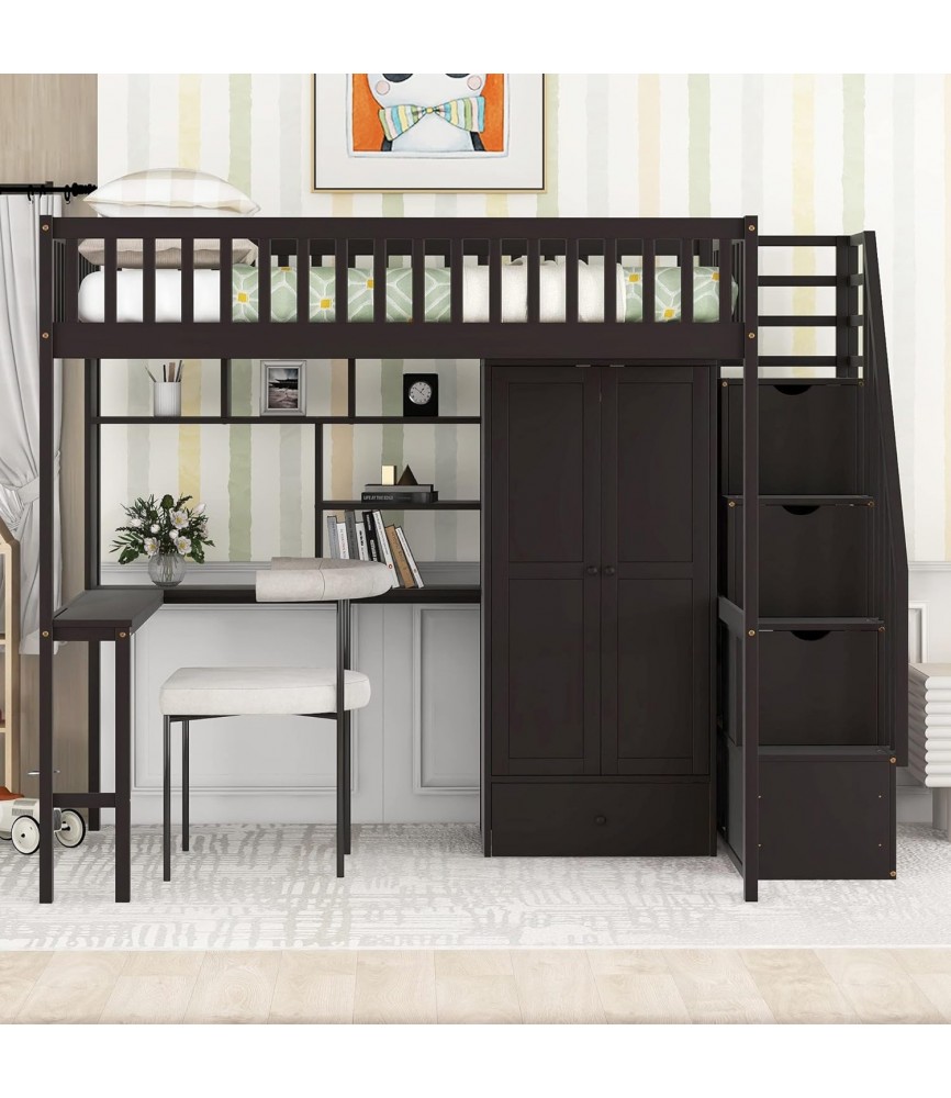 Full Size Loft Beds Stairway Loft Bed Frame